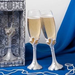 Wedding Toast Set, Champagne Flutes, Wedding Glasses